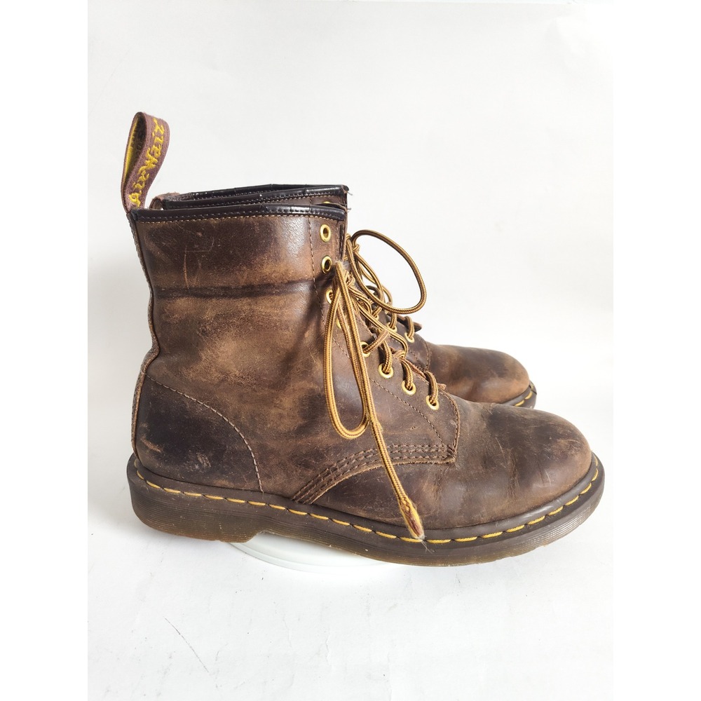 Vintage Dr. Martens 1460 Boots Crazy Horse M 10 L 11 Combat 90s Leather Grunge
